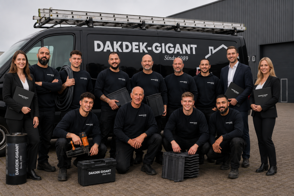 Teamfoto dakdek gigant dakdekkersbedrijf Nederland